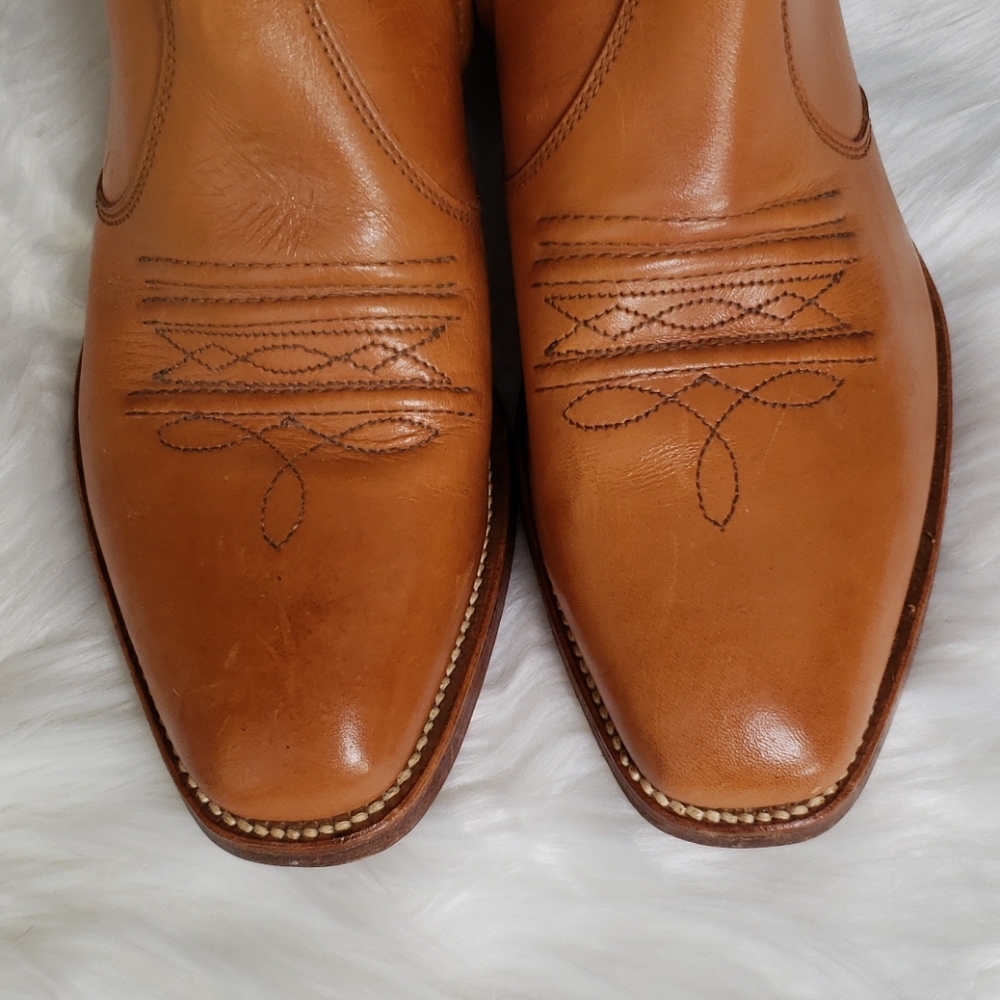 Vintage Hanover Leather Western Ankle Boots